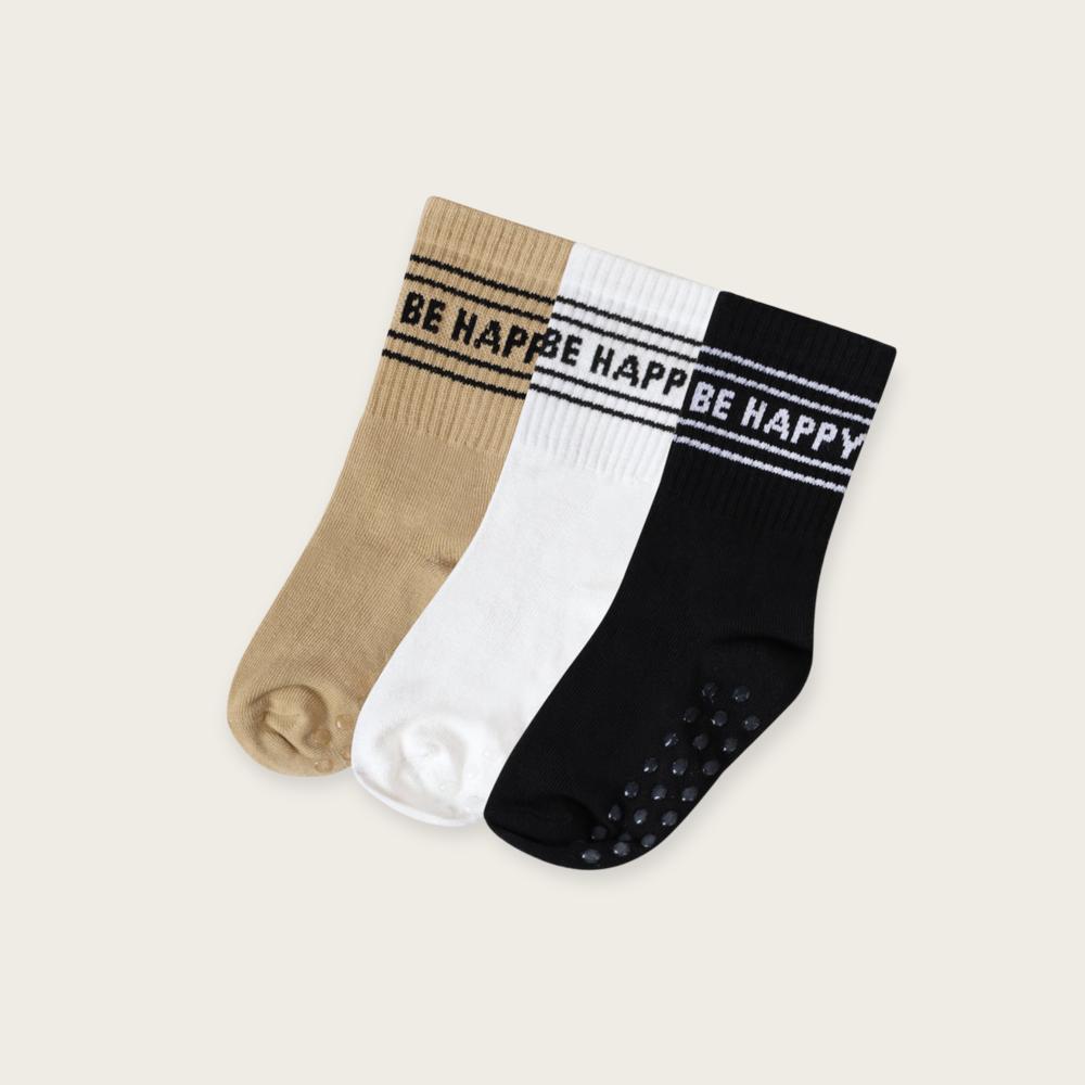 Organic Cotton BE HAPPY Socks  - Set of 3